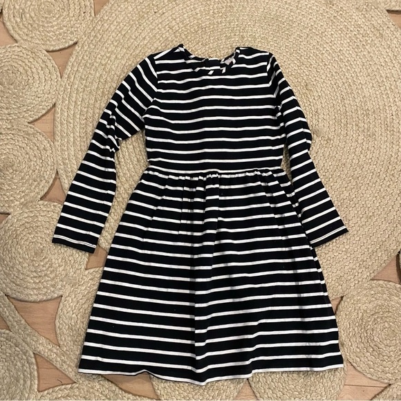 Hanna Andersson 'Elisabet' Dress in BLACK / ECRU STRIPED 8 Girls warm cozy - Picture 4 of 8